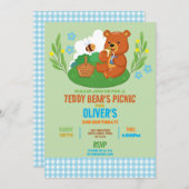 Teddy Bear's Picknick Verjaardagsfeestje Park Blau Kaart (Voorkant / Achterkant)