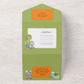 Teddy Bear's picnic Birthday All In One Uitnodiging (Buitenkant)