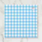 Teddy Bears Picnic Birthday Blue Gingham Dank je Bedankjes Labels (Achterkant)