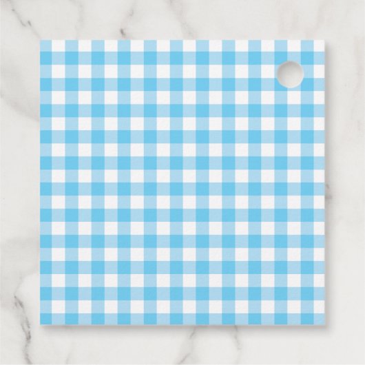 Teddy Bears Picnic Birthday Blue Gingham Dank je Bedankjes Labels (Achterkant)