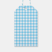 Teddy Bears Picnic Birthday Blue Gingham Dank je Cadeaulabel (Achterkant)