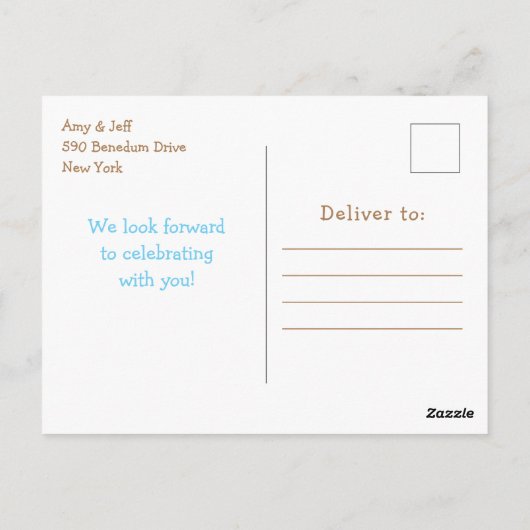 Teddy Bear's picnic Blue Gingham Birthday Briefkaart (Achterkant)