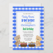 Teddy Bears' Picnic Boy's Birthday Party Kaart (Voorkant)
