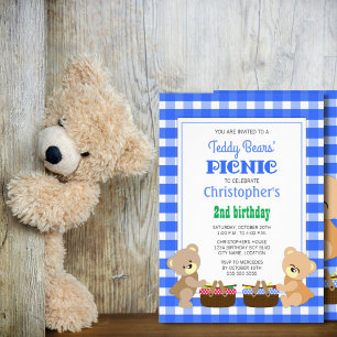 Teddy Bears' Picnic Boy's Birthday Party Kaart