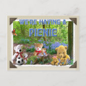 TEDDY BEARS PICNIC INVITATIE UITNODIGING BRIEFKAART (Voorkant)