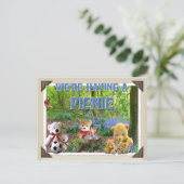 TEDDY BEARS PICNIC INVITATIE UITNODIGING BRIEFKAART (Staand voorkant)