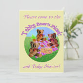 Teddy Bears' Picnic Invitation sjabloon Kaart (Staand voorkant)