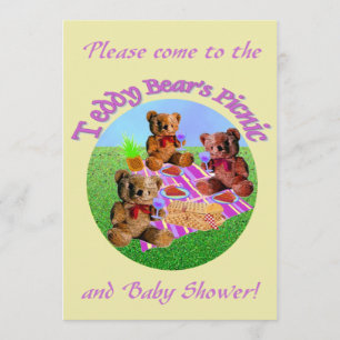 Teddy Bears' Picnic Invitation sjabloon Kaart