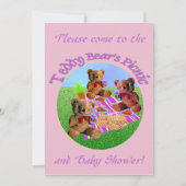 Teddy Bears Picnic Invitation sjabloon Kaart (Voorkant)