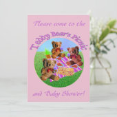 Teddy Bears Picnic Invitation sjabloon Kaart (Staand voorkant)