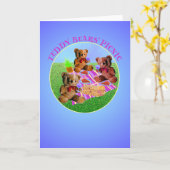 Teddy Bears Picnic Kaart (Gele Bloem)
