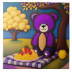 Teddy Bear's Picnic - Kinderkeramische Tegel Tegeltje