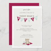 Teddy Bear's Picnic - Rood en blauw Kaart (Voorkant / Achterkant)