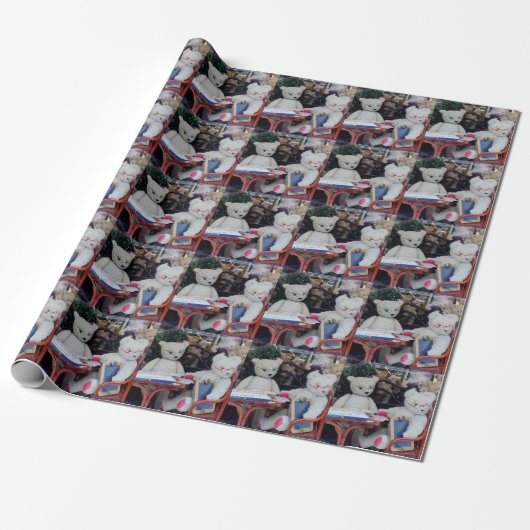 Teddy Bears Reading Lessons Cadeaupapier (Uitgerold)