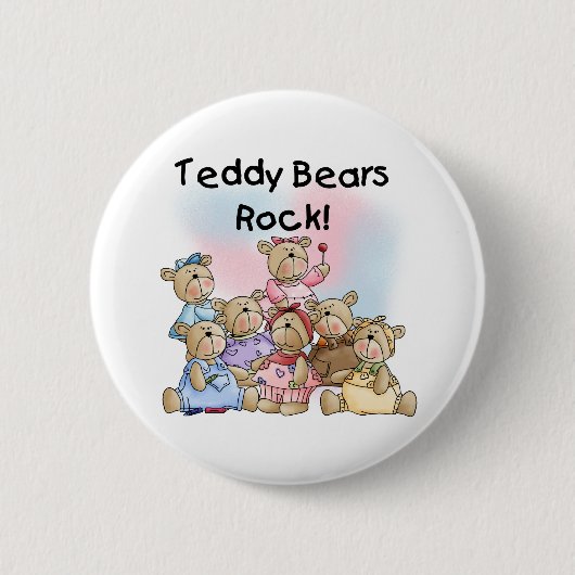 Teddy Bears Rock Ronde Button 5,7 Cm (Voorkant)