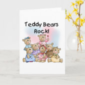 Teddy Bears Rock Tshirts en Gifts Kaart (Gele Bloem)