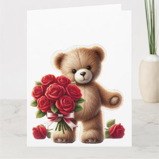 Teddy Bear's Romantische Gebaar Kaart