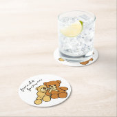 Teddy bears ronde kartonnen onderzetter (Insitu)