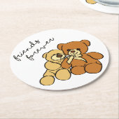 Teddy bears ronde kartonnen onderzetter (Gebogen)