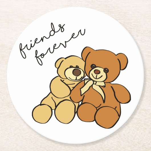 Teddy bears ronde kartonnen onderzetter (Voorkant)