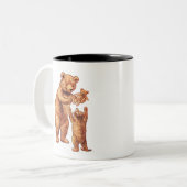  Teddy Bears spelen samen met speelgoed beer Tweekleurige Koffiemok (Voorkant links)