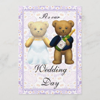 ,Teddy Bears tall Wedding Invite - Uitnodiging