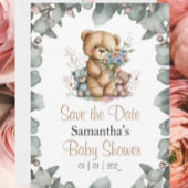 Teddy Bears Twins Waterverf de datum Kaart