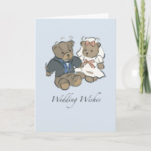 Teddy Bears Wedding Gefeliciteerd Bride en Groo Kaart