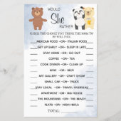 Teddy Bears zou ze liever baby showers spelkaart h Flyer (Voorkant)