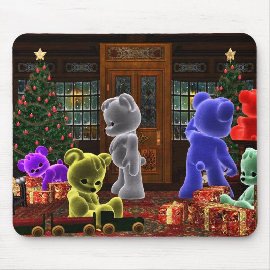 Teddy Bearz Kerstmis Mousepad Muismat (Voorkant)
