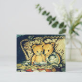 Teddy Bedtime Stories Briefkaart (Staand voorkant)