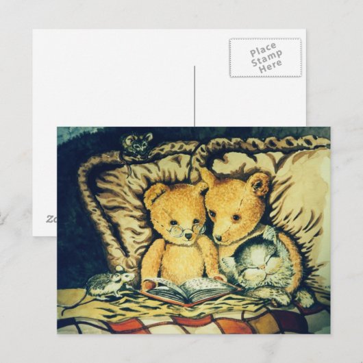  Teddy Bedtime Stories Briefkaart (Voorkant / Achterkant)