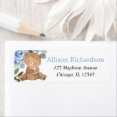 Teddy beenblauw bloemgroen etiket (Insitu)