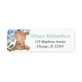 Teddy beenblauw bloemgroen etiket (Voorkant)