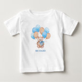 Teddy beenblauwe ballonnen Baby T-Shirt (Voorkant)