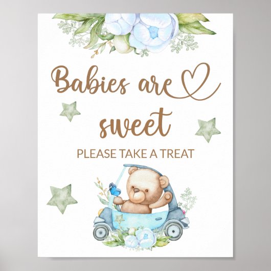 Teddy beer baby beer Baby's krijgen een mooie kans Poster (Voorkant)
