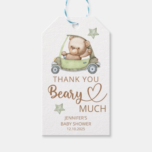 Teddy beer baby beer Dank je wel veel cadeautje La Cadeaulabel (Voorkant)