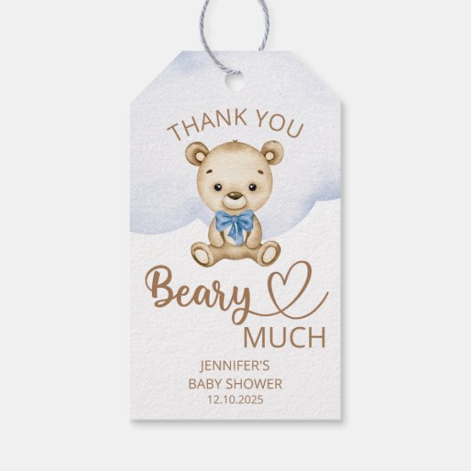 Teddy beer baby beer Hartelijk dank Cadeaulabel (Achterkant)