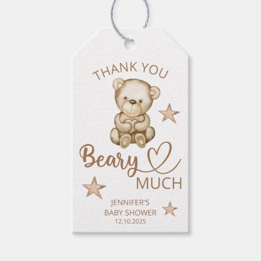 Teddy beer baby beer Hartelijk dank Cadeaulabel (Voorkant)