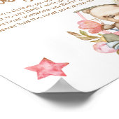 Teddy beer baby beer zegt geen baby shower spel poster (Hoek)