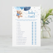 Teddy Beer Baby Kenmerken Spel Baby Shower Kaart (Staand voorkant)