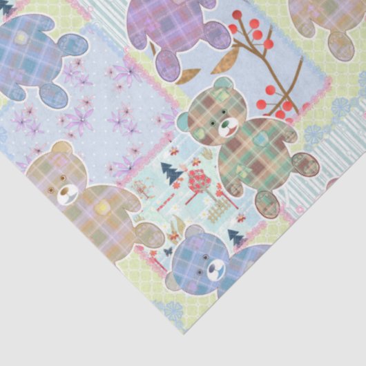 Teddy beer, baby patroon tissuepapier (Detail)