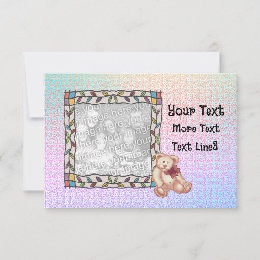 Teddy Beer Baby Shower Kaart (Voorkant)