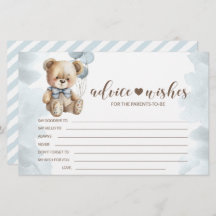Teddy beer baby shower ouders wensen kaarten