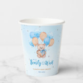 Teddy beer baby shower papieren bekers (Achterkant)
