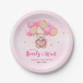 Teddy beer baby shower papieren bordje (Voorkant)