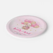 Teddy beer baby shower papieren bordje (Gekanteld)