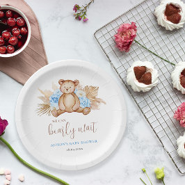 Teddy beer baby shower papieren bordje