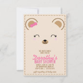 teddy beer BABY SHOWER uitnodiging 2 (Voorkant)