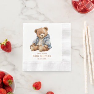 Teddy Beer Baby Shower Uitnodiging Kan Naarlijk Wa Servet